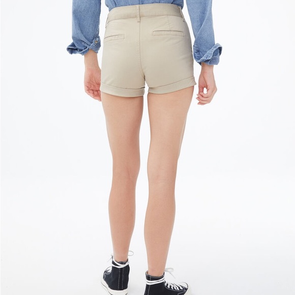 Aeropostale High Rise Midi Khaki Short - Picture 2 of 5